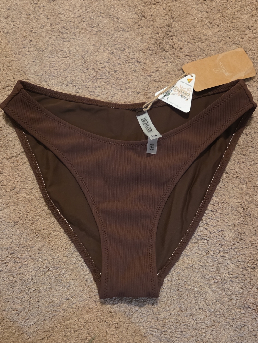 *NWT* Ribbed Brown Bikini Bottom - Classic Fit